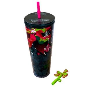 Starbucks 2023 Christmas Holiday Venti Tumbler with Silicone Straw Topper